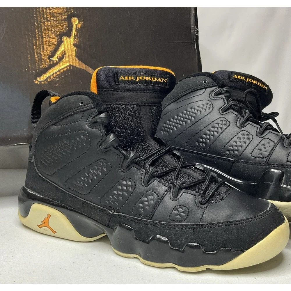 Nike Air Jordan 9 Retro YOUTH GS Sz 5 Sneakers 2010 Mid Citrus Black 302359-004